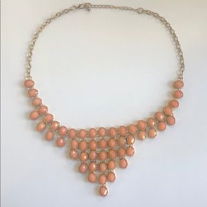 Coral and gold statement necklace